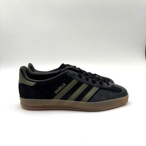Adidas Gazelle Indoor Core Black Focus Olive JQ8399 Sneakers Shoes Mens Size 7